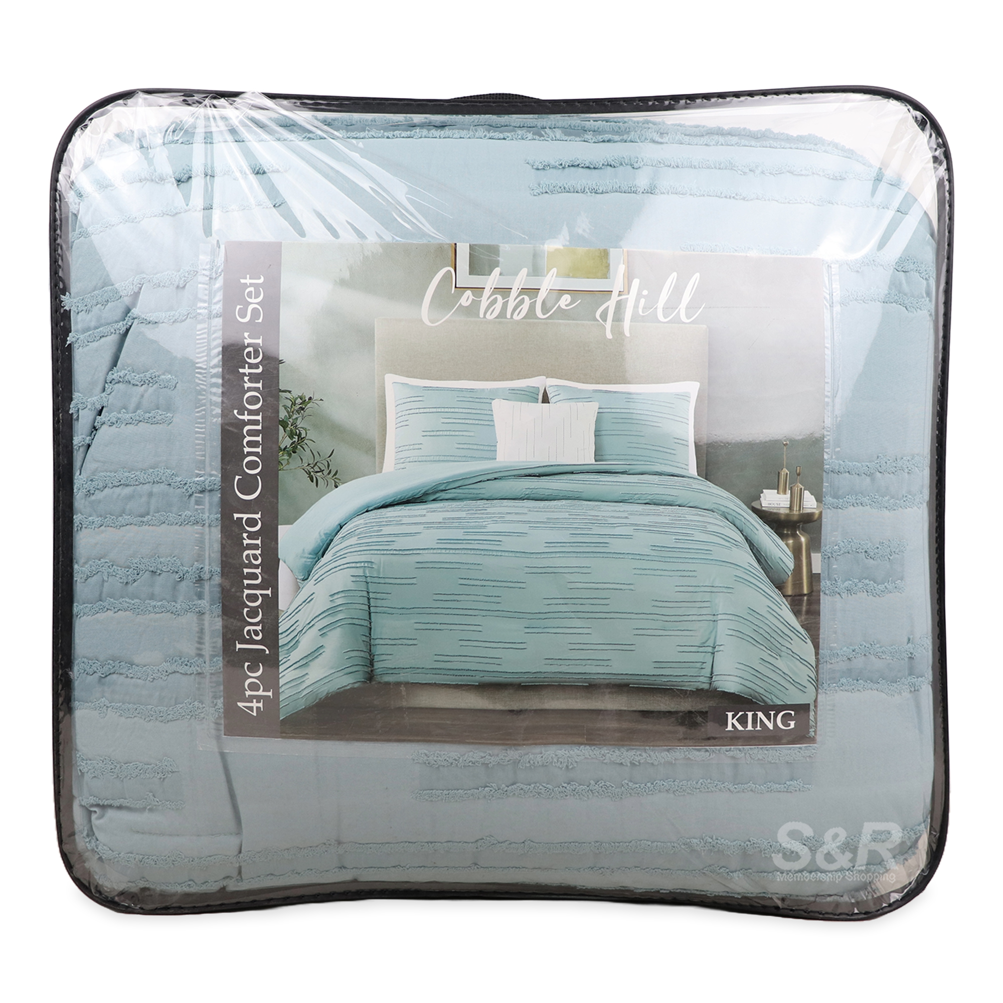 Cobble Hill Jacquard Comforter Set 4pc King